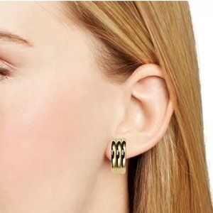 Ralph Lauren Vintage Gold Tone Half Hoops Clip-On Earrings